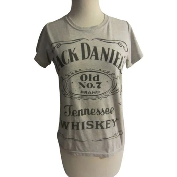 Jack Daniel’s Tennessee Whiskey Graphic Tee Gray Vintage Style T-Shirt Size S - Picture 3 of 7